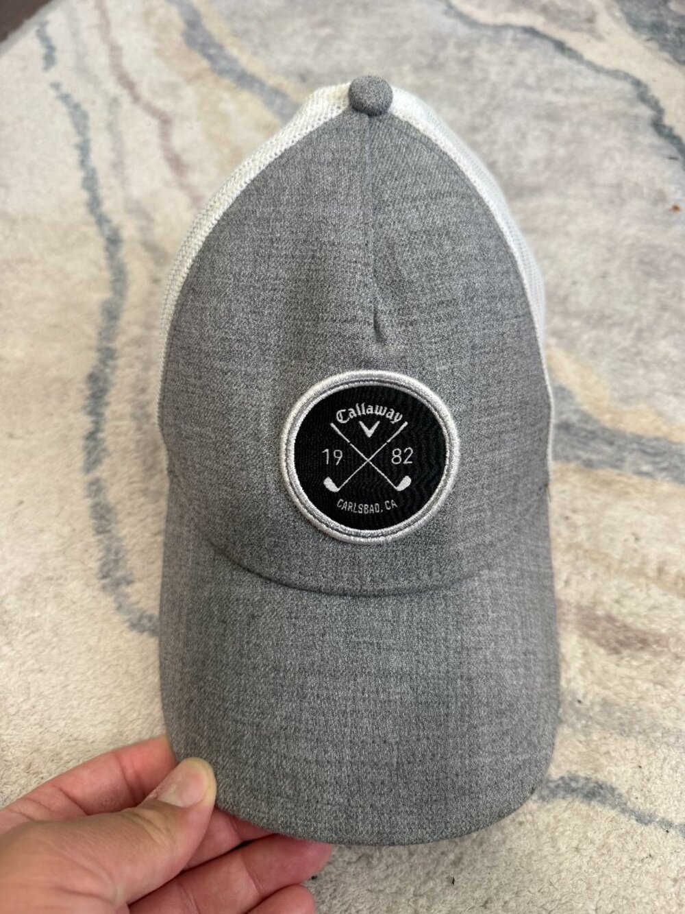 Callaway Golf Carlsbad California Trucker Grey White Mesh Golf Snapback Hat
